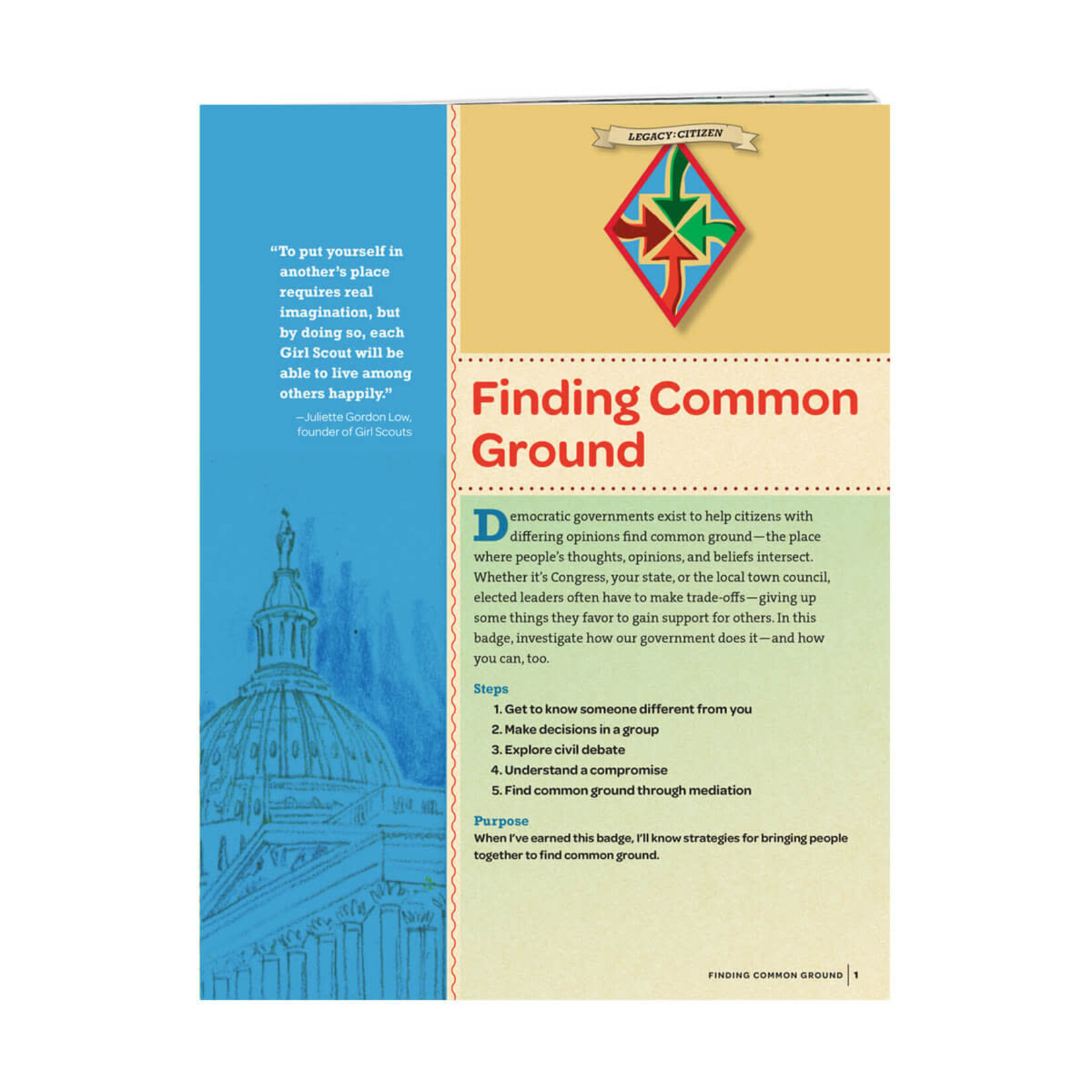 Girl Scout Merchandise Cadette Finding Common Ground Badge Requirements