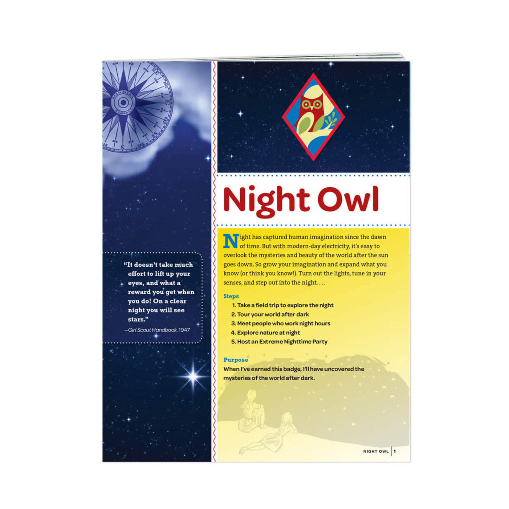 Girl Scout Merchandise Cadette Night Owl Badge Requirements