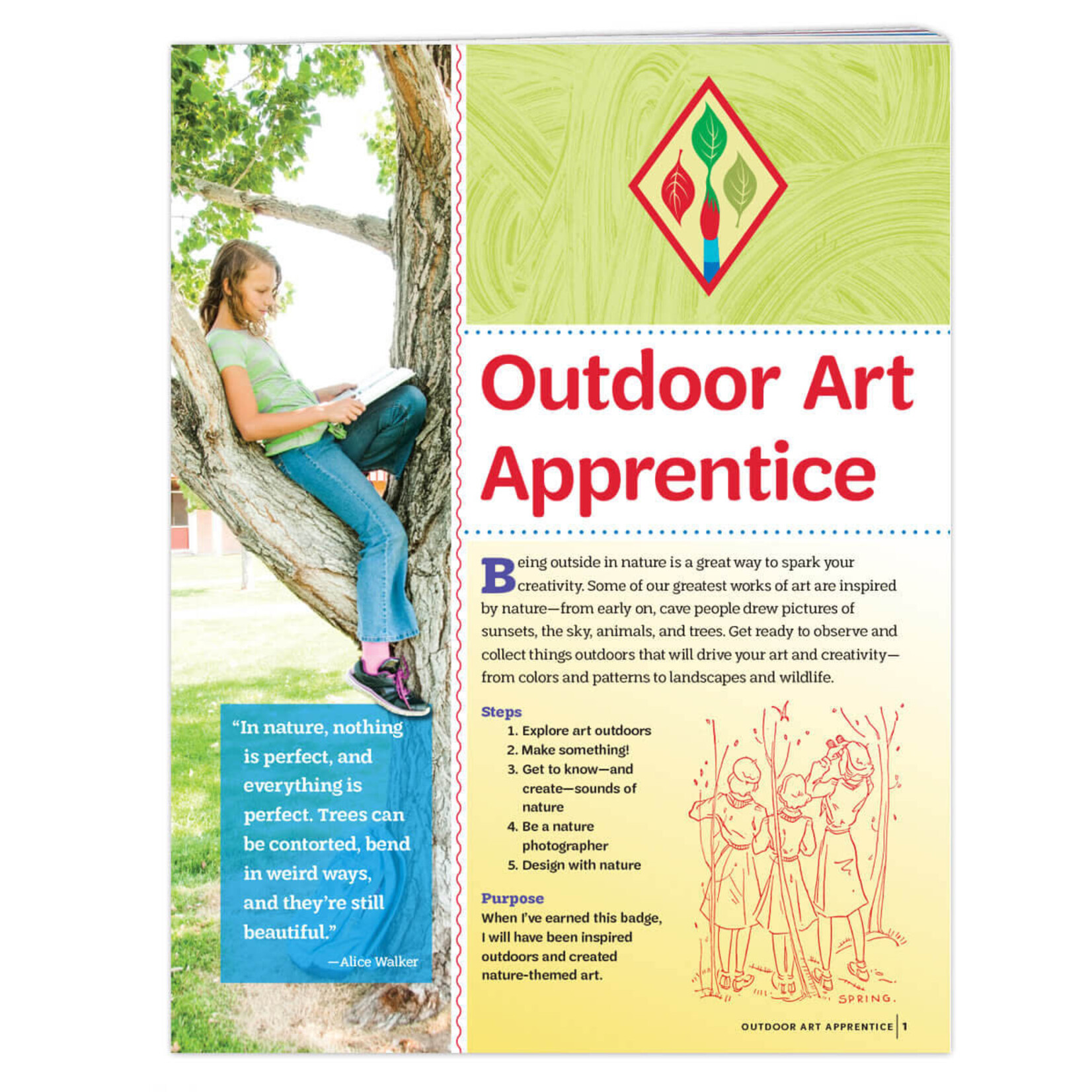 Girl Scout Merchandise Cadette Outdoor Art Apprentice Badge Requirements