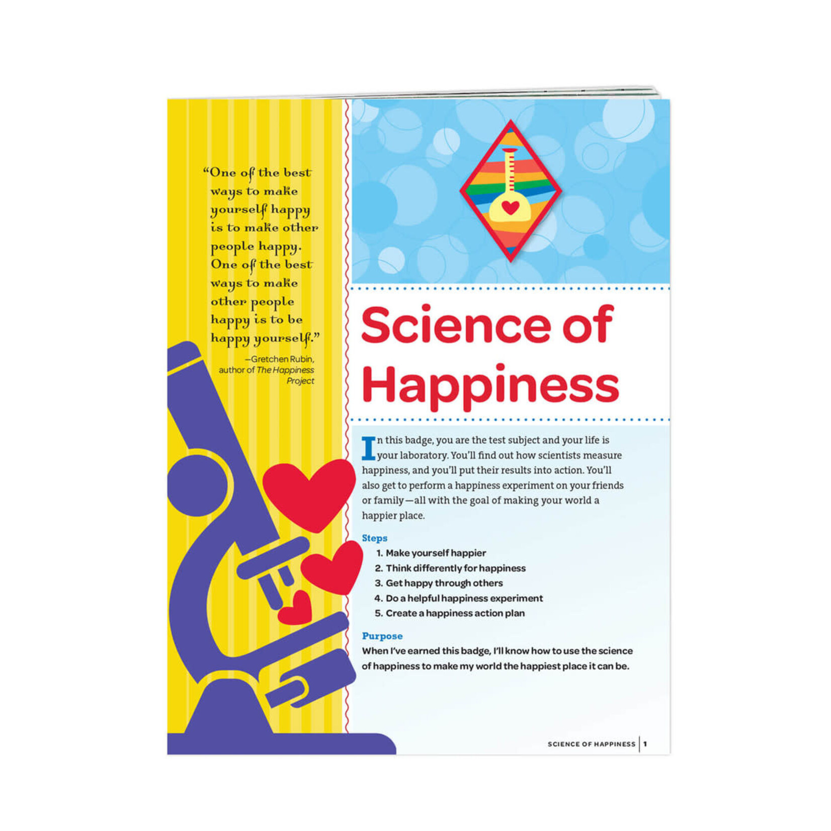 Girl Scout Merchandise Cadette Science of Happiness Badge Requirements