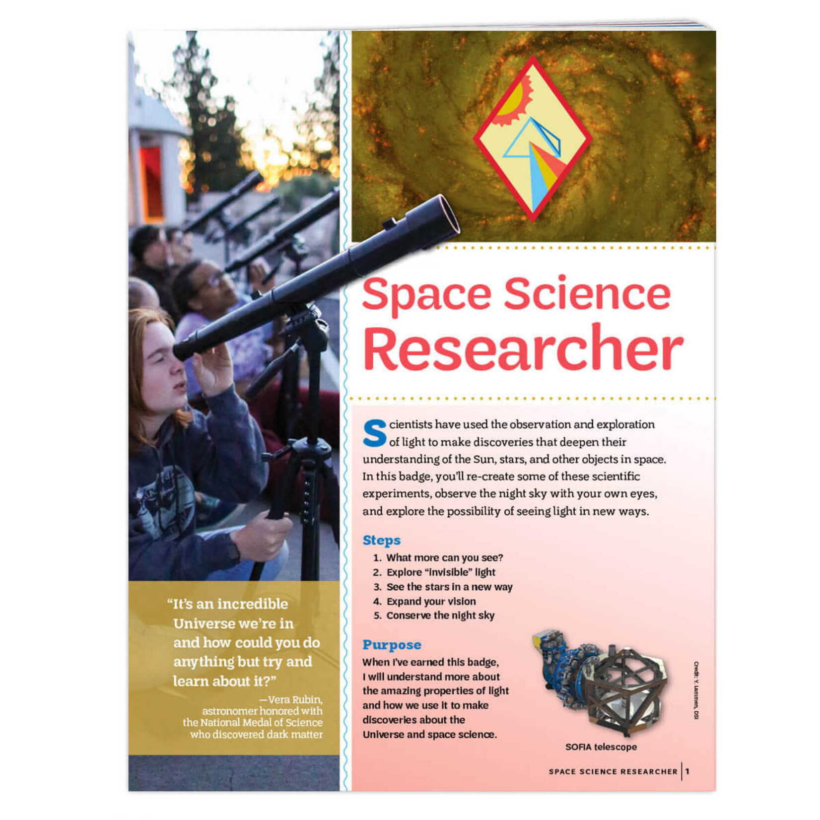 Girl Scout Merchandise Cadette Space Science Researcher Badge Requirements