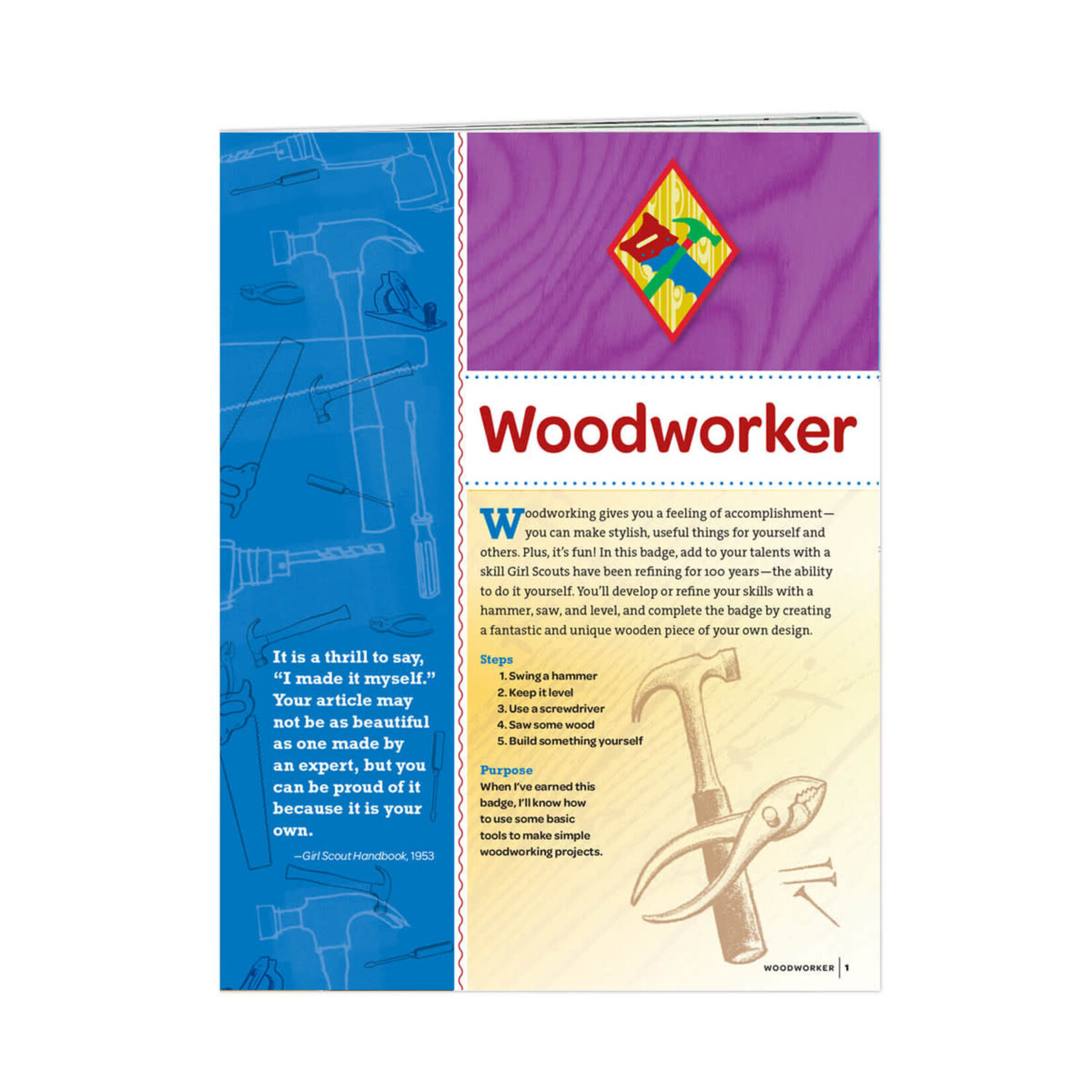 Girl Scout Merchandise Cadette Woodworker Badge Requirements