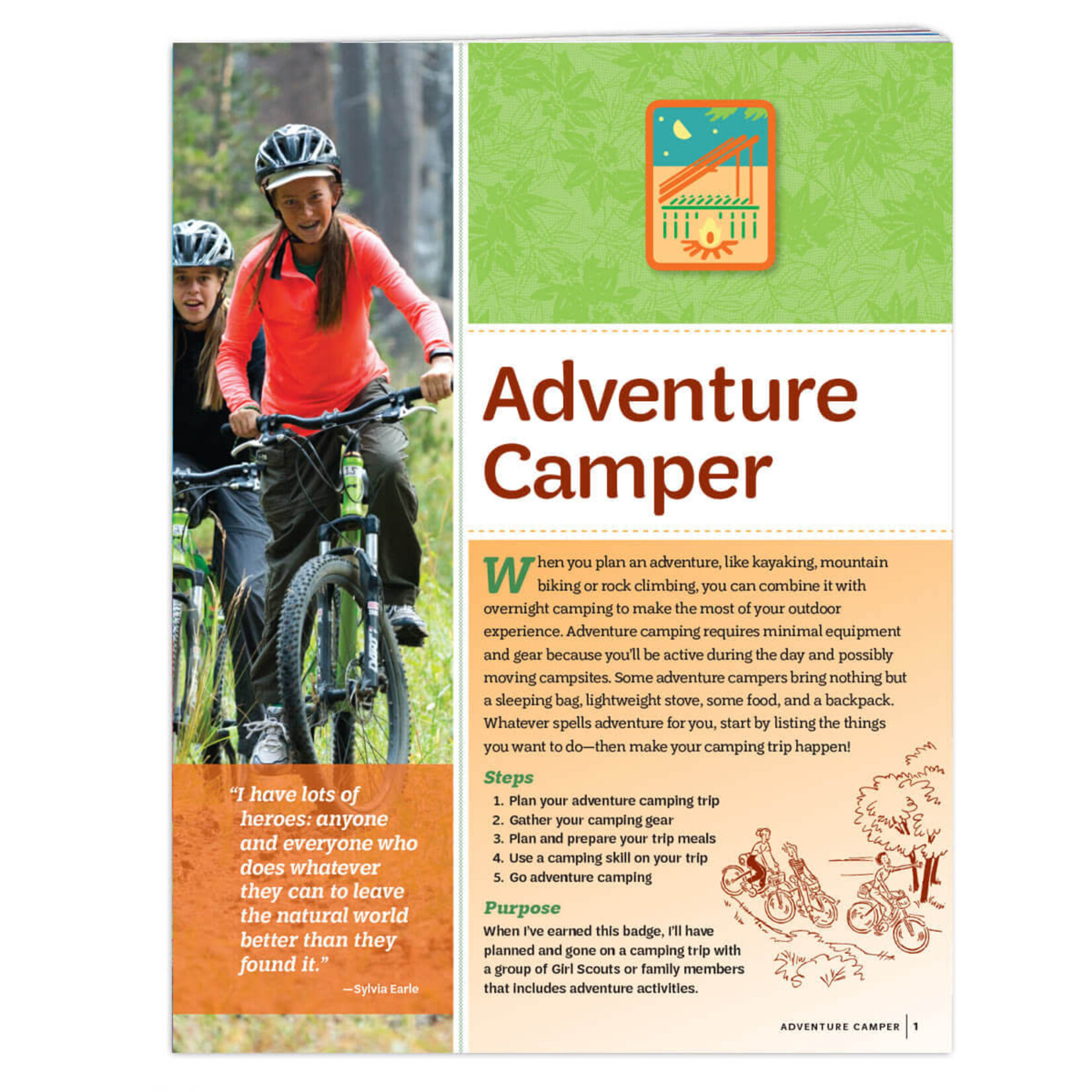 Girl Scout Merchandise Senior Adventure Camper Badge Requirements