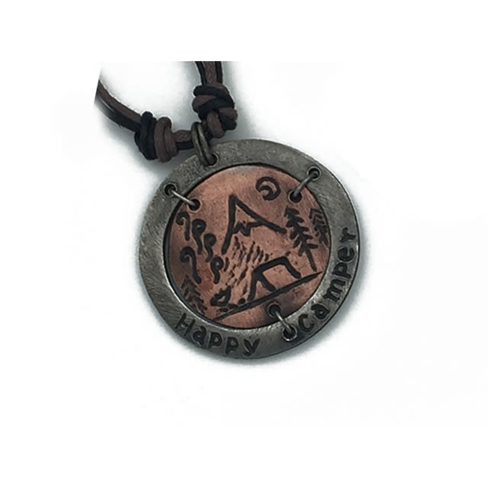 Anju Anju Pewter Happy Camper Necklace