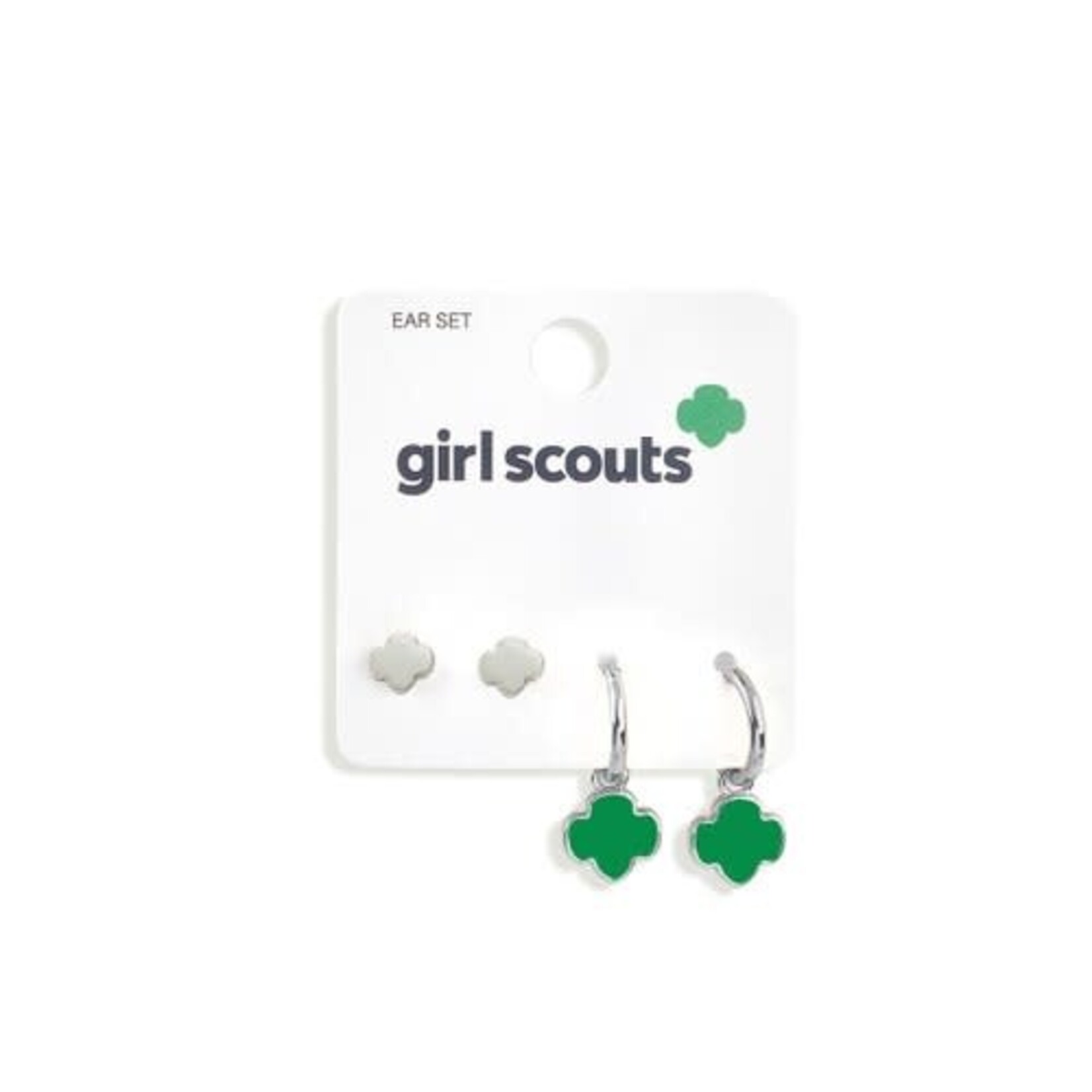 Girl Scout Merchandise GS CHARMING -  ADD-CHARMS SILVER EARRINGS WITH TREFOIL