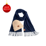 Girl Scout Merchandise Adult Cream Beanie And Navy Scarf Set