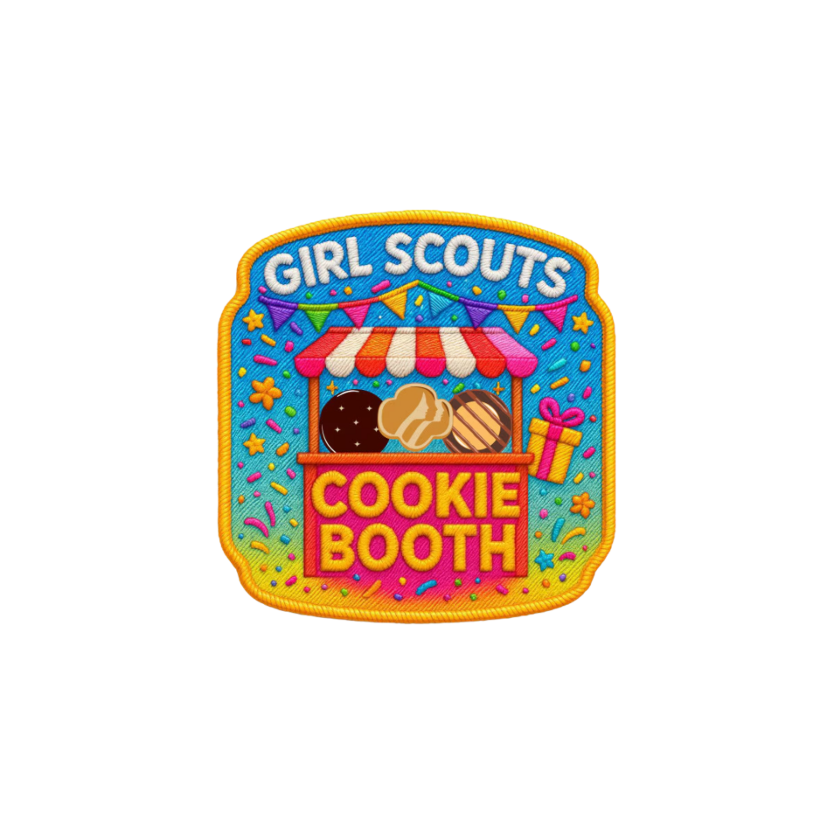 Girl Scout Merchandise Cookie Booth Bright Iron-On Patch