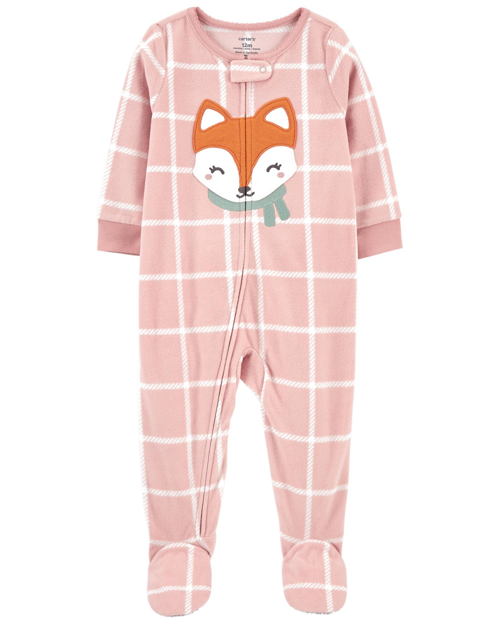 1 Piece Fox Fleece Footie Pyjama Sick Fit