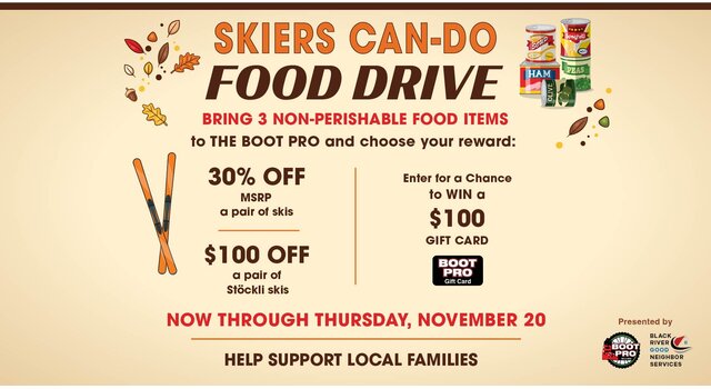 Skiers Can-Do Food Drive