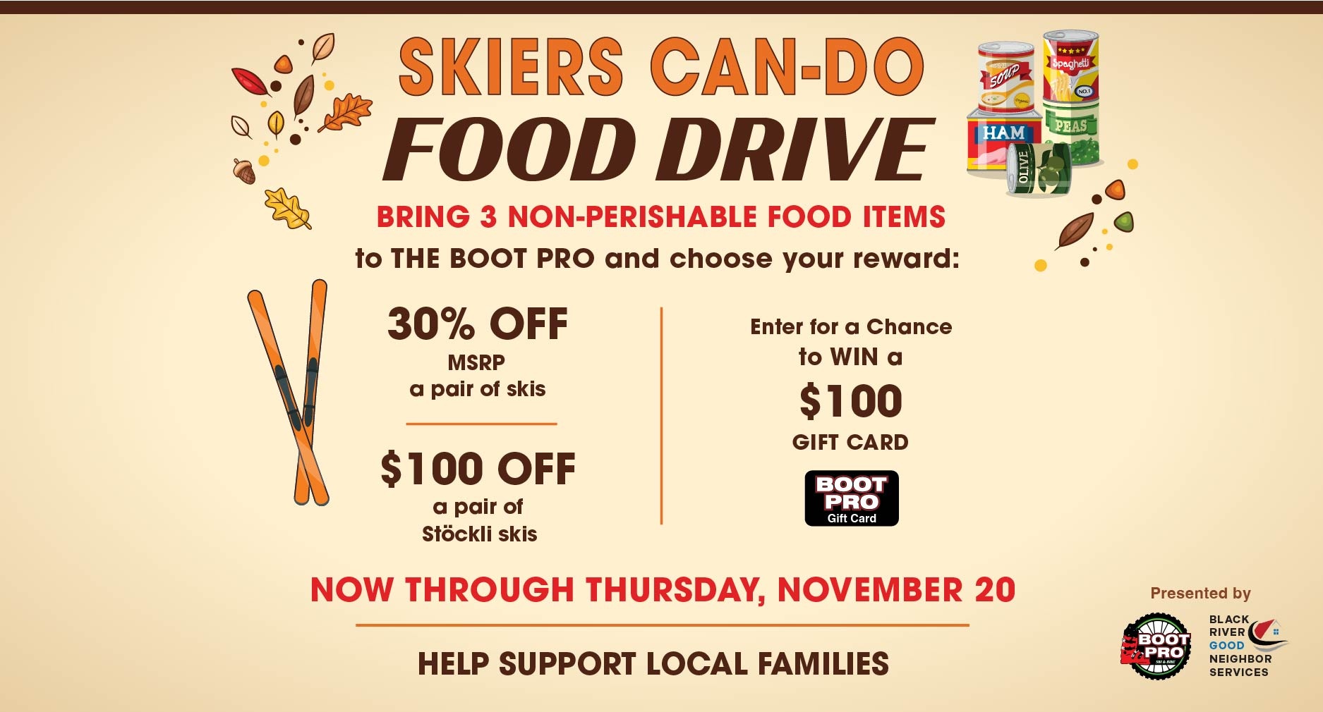 Skiers Can-Do Food Drive