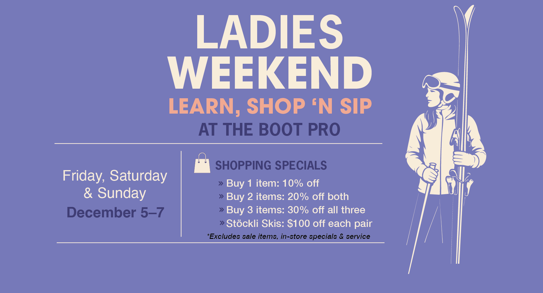 Ladies Weekend — Learn, Shop ’n Sip