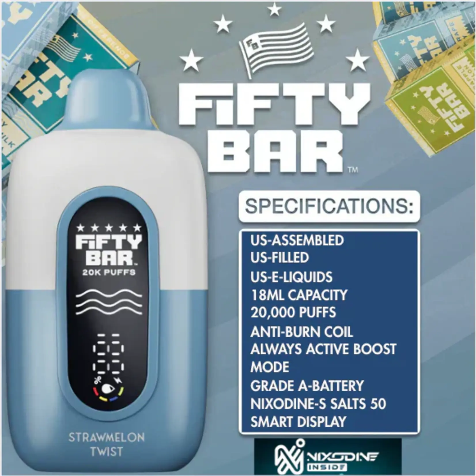 Fifty Bar 20K NIXODINE 50 Disposable