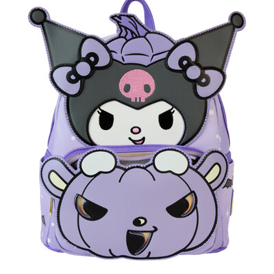 Loungefly Mini Backpack  ( Sanrio ) Kuromi Pumpkin Light UP
