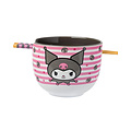 Ceramic Bowl with Chopstick ( Sanrio ) Kuromi