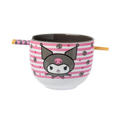 Ceramic Bowl with Chopstick ( Sanrio ) Kuromi