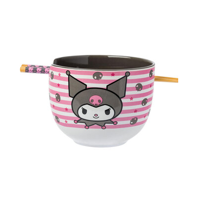 Ceramic Bowl with Chopstick ( Sanrio ) Kuromi