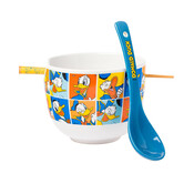 Ceramic Bowl with Chopsticks & Spoon ( Disney ) Donald Duck