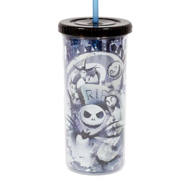 Verre en Acrylique avec Paille ( L'Étrange Noël de Monsieur Jack  ) Personnages R.I.P