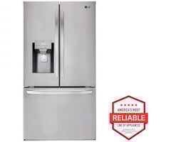 LG LG 28 cu. ft. 3 Door French Door Refrigerator with Ice and Water Dispenser and Craft Ice in PrintProof Stainless Steel  MODEL# LHFS28XBS    Stock# LG158