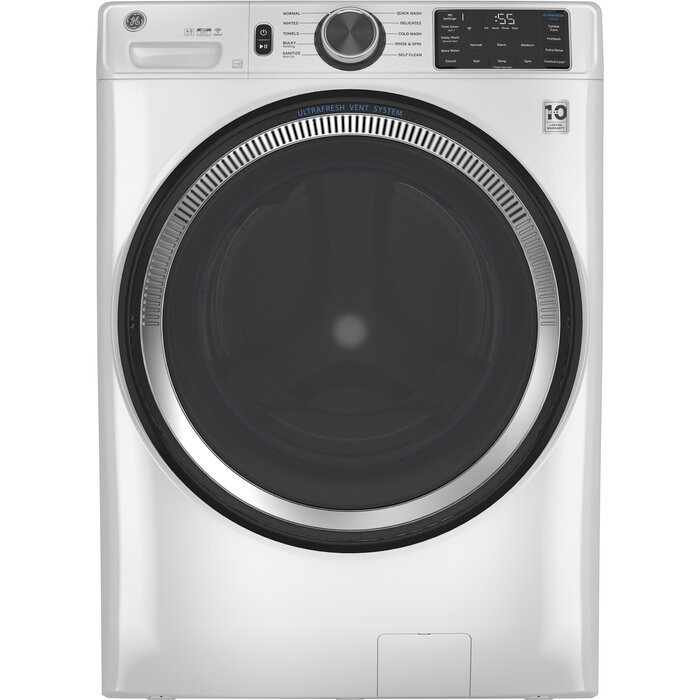 GE GE UltraFresh Vent System 4.8-cu ft Stackable Smart Front-Load Washer (White) ENERGY STAR  MODEL# GFW550SSNWW