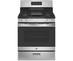 GE GE 30-in 5 Burners 5-cu ft Freestanding Gas Range (Stainless Steel)  MODEL# JGBS66REKSS