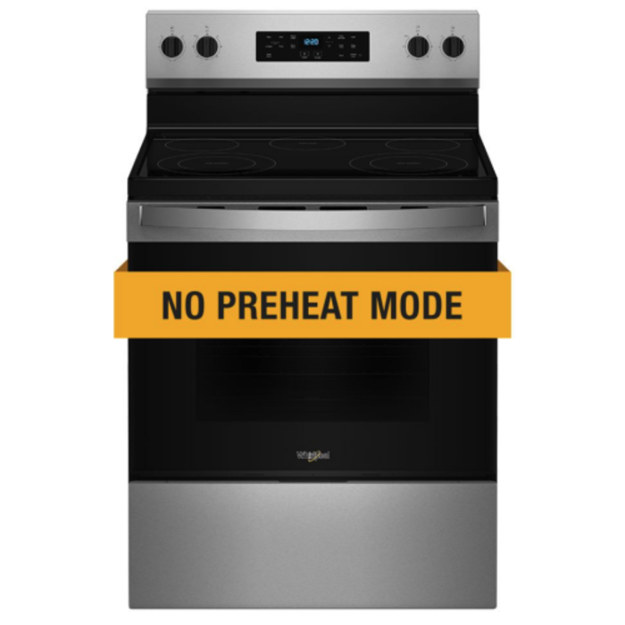 Whirlpool WHIRLPOOL (NIB) 30-in Glass Top 5 Burners 5.3-cu ft Steam Cleaning Freestanding Electric Range (Stainless Steel) MODEL# WFES3330RS Stock# 9011-38