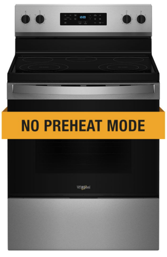 Whirlpool WHIRLPOOL (NIB) 30-in Glass Top 5 Burners 5.3-cu ft Steam Cleaning Freestanding Electric Range (Stainless Steel) MODEL# WFES3330RS Stock# 9011-38