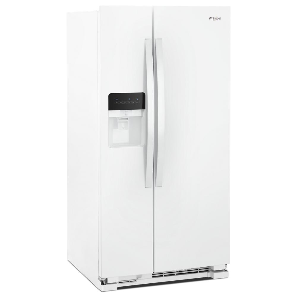 Whirlpool WHIRLPOOL 24.6-cu ft Side-by-Side Refrigerator with Ice Maker, Water and Ice Dispenser (White) MODEL# WRS315SDHW