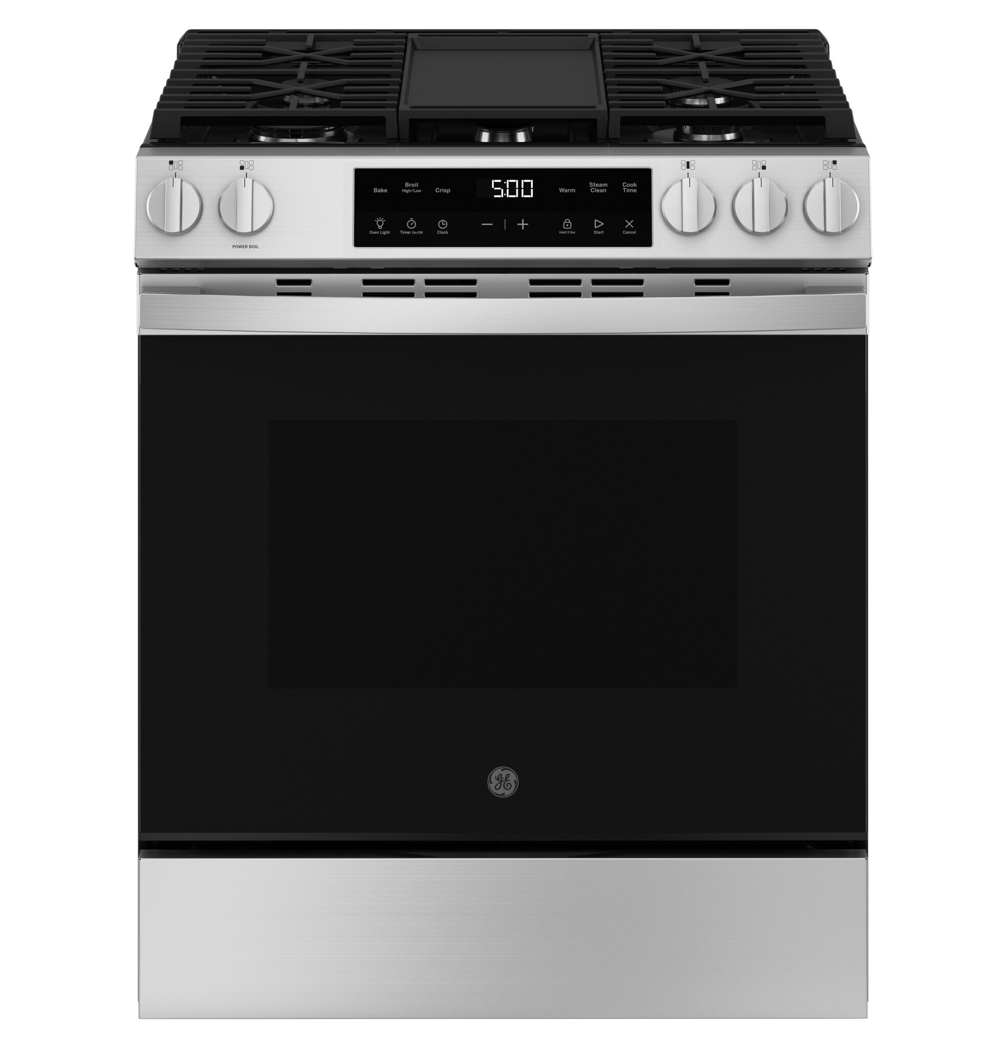 GE GE 30 in. 5-Burners Slide-In Gas Range in Stainless Steel with Crisp Mode  MODEL# GGS500SVSS    Stock# 1004-27