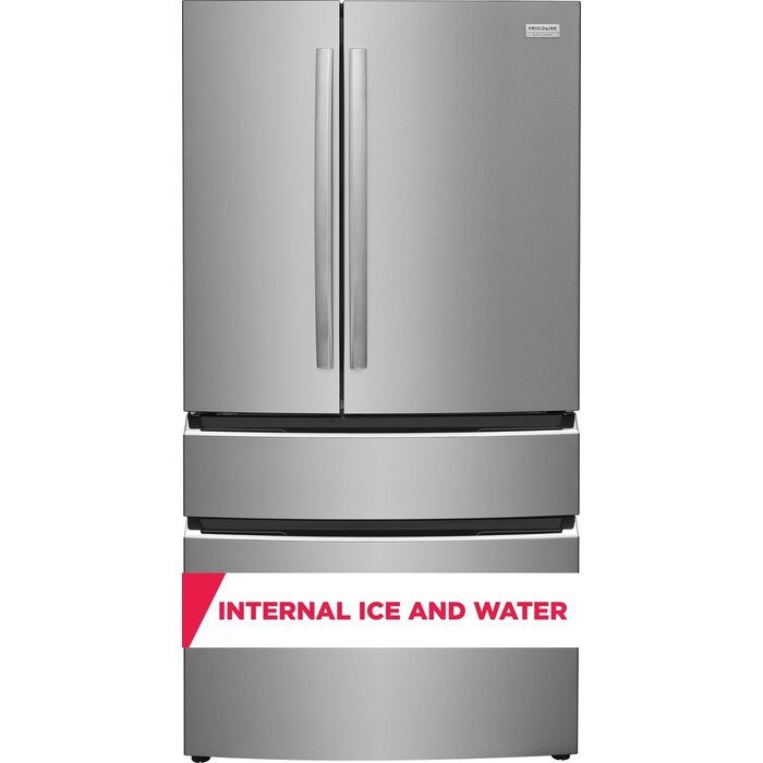 Frigidaire Gallery FRIGIDAIRE Gallery Counter-depth 22.1-cu ft 4-Door French Door Refrigerator with Ice Maker and Water dispenser (Fingerprint Resistant Stainless Steel) ENERGY STAR  MODEL# GRMG2272CF    Stock# 1424-47