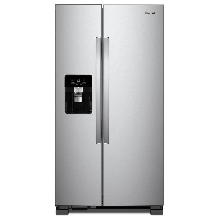 Whirlpool WHIRLPOOL 24.5-cu ft Side-by-Side Refrigerator with Ice Maker, Water and Ice Dispenser (Fingerprint Resistant Stainless Steel)  MODEL# WRS555SIHZ    Stock# E637