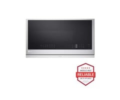 LG LG (NIB) ExtendaVent 2.1-cu ft 1050-Watt 30-in Over-the-Range Microwave with Sensor Cooking (Printproof Stainless Steel)  MODEL# MVEL2137F