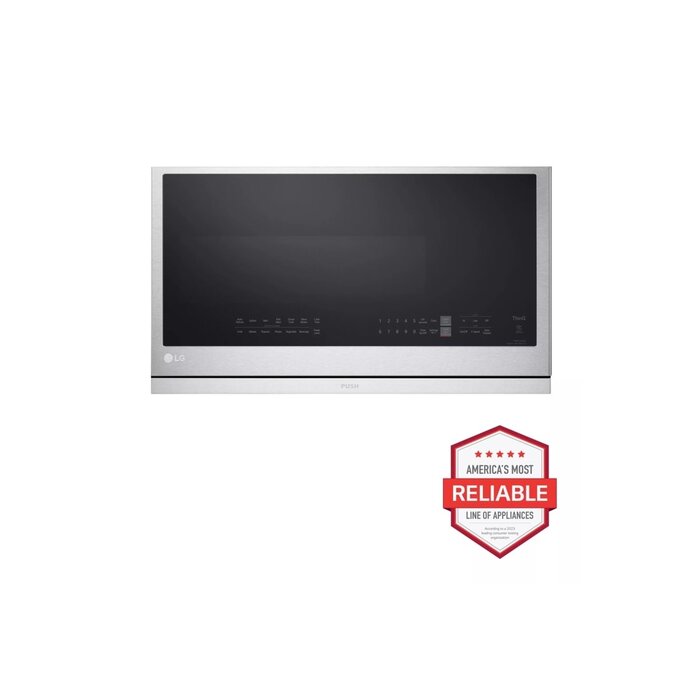 LG LG ExtendaVent 2.1-cu ft 1050-Watt 29.88-in Over-the-Range Microwave with Sensor Cooking (Printproof Stainless Steel)  MODEL# MVEL2137F    Stock# 9035-04