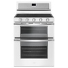 Whirlpool WHIRLPOOL 30-in 5 Burners 3.9-cu ft / 2.1-cu ft Self-cleaning Convection Freestanding Double Oven Gas Range (White Ice) MODEL# WGG745S0FH