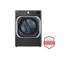 LG LG TurboSteam 9-cu ft Stackable Steam Cycle Vented Smart Gas Dryer (Black Steel) ENERGY STAR MODEL# DLGX8901B