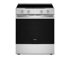 Whirlpool 30-in Glass Top 5 Burners 5.3-cu ft Self-Cleaning Air Fry Convection Oven Slide-in Smart Electric Range with WipeClean Coating (Fingerprint Resistant Stainless Steel) MODEL# WSES7530RZ