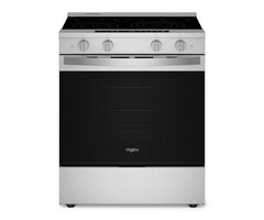 Whirlpool Whirlpool 30-in Glass Top 5 Burners 5.3-cu ft Self-Cleaning Air Fry Convection Oven Slide-in Smart Electric Range with WipeClean Coating (Fingerprint Resistant Stainless Steel) MODEL# WSES7530RZ