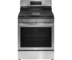 Frigidaire Gallery FRIGIDAIRE 30-in 5 Burners 5.1-cu ft Self & Steam Cleaning Air Fry Convection Oven Freestanding Natural Gas Range (Fingerprint Resistant Stainless Steel)  MODEL# GCRG3060BF    Stock# J7777