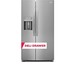 FRIGIDAIRE 25.6-cu ft Side-by-Side Refrigerator with Ice Maker, Water and Ice Dispenser (Fingerprint Resistant Stainless Steel) ENERGY STAR  MODEL# GRSS2652AF
