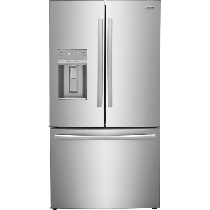 Frigidiare FRIGIDAIRE Counter-depth 23.3-cu ft French Door Refrigerator with Ice Maker and Water dispenser (Fingerprint Resistant Stainless Steel) ENERGY STAR MODEL# GRFC2353AF Stock# 1458-48