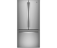 GE GE Counter-depth 18.6-cu ft French Door Refrigerator with Ice Maker and Water dispenser (Stainless Steel) ENERGY STAR  MODEL# GWE19JYLFS