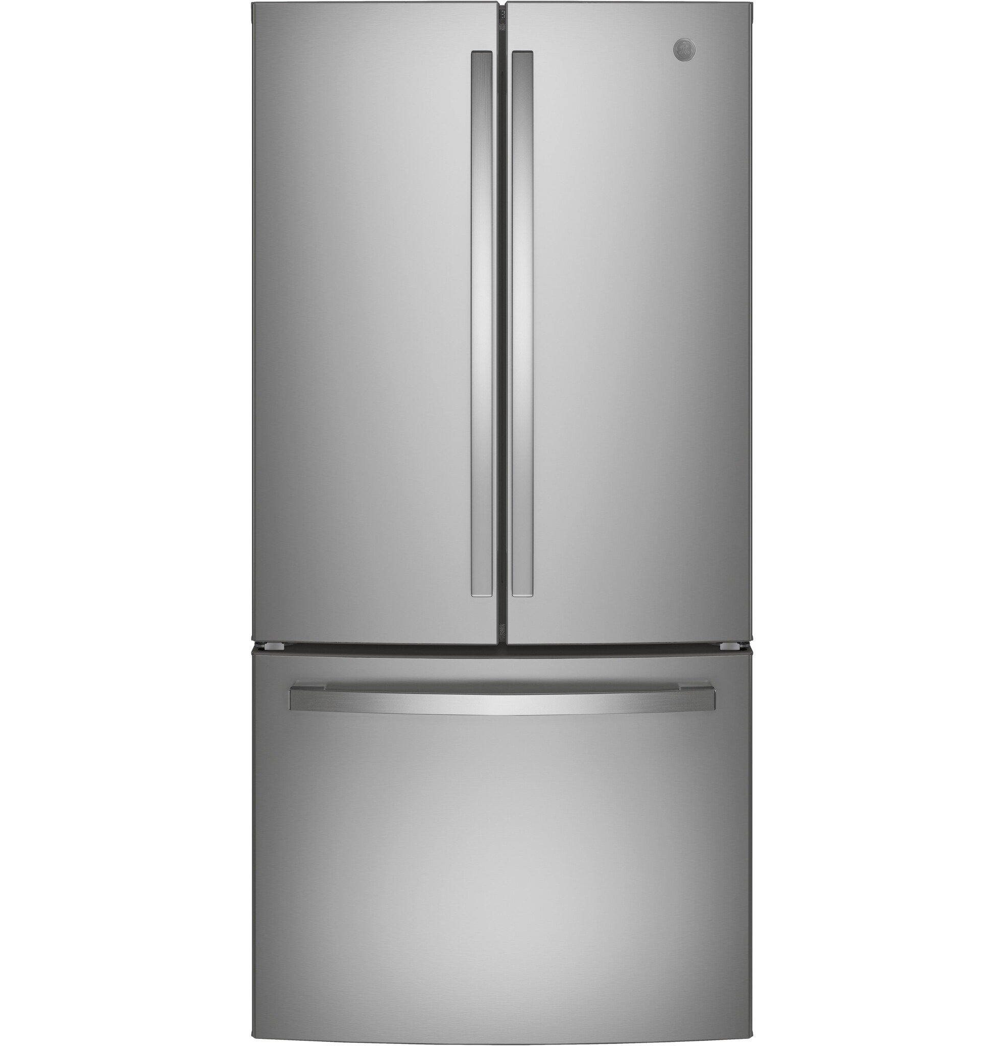 GE GE Counter-depth 18.6-cu ft French Door Refrigerator with Ice Maker and Water dispenser (Stainless Steel) ENERGY STAR MODEL# GWE19JYLFS