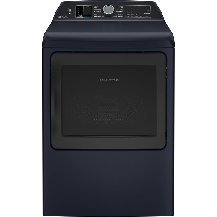 GE GE 7.3-cu ft Steam Cycle Vented Smart Electric Dryer (Sapphire Blue) ENERGY STAR  MODEL# PTD90EBPTRS