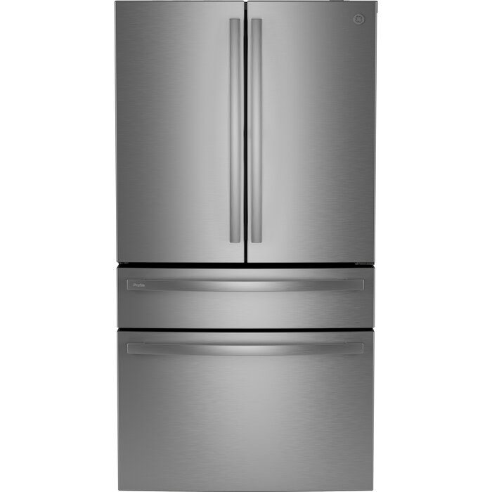 GE Profile GE Profile 28.7-cu ft 4-Door Smart French Door Refrigerator with Ice Maker and Water dispenser (Fingerprint-resistant Stainless Steel) ENERGY STAR  MODEL# PGE29BYTFS    Stock# 8003-49