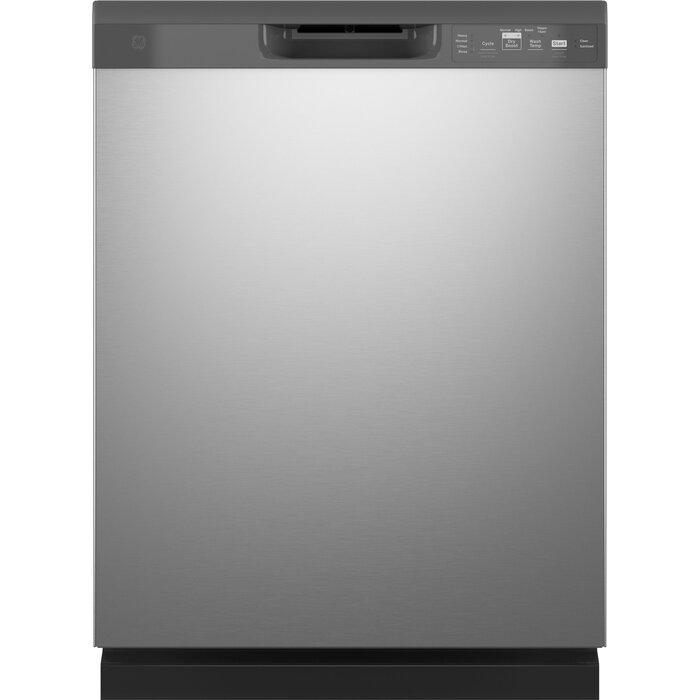 GE GE Dry Boost 24-in Front Control Built-In Dishwasher (Stainless Steel) ENERGY STAR, 55-dBA Standard Sound Level MODEL# GDF535PSRSS Stock# 8007-09