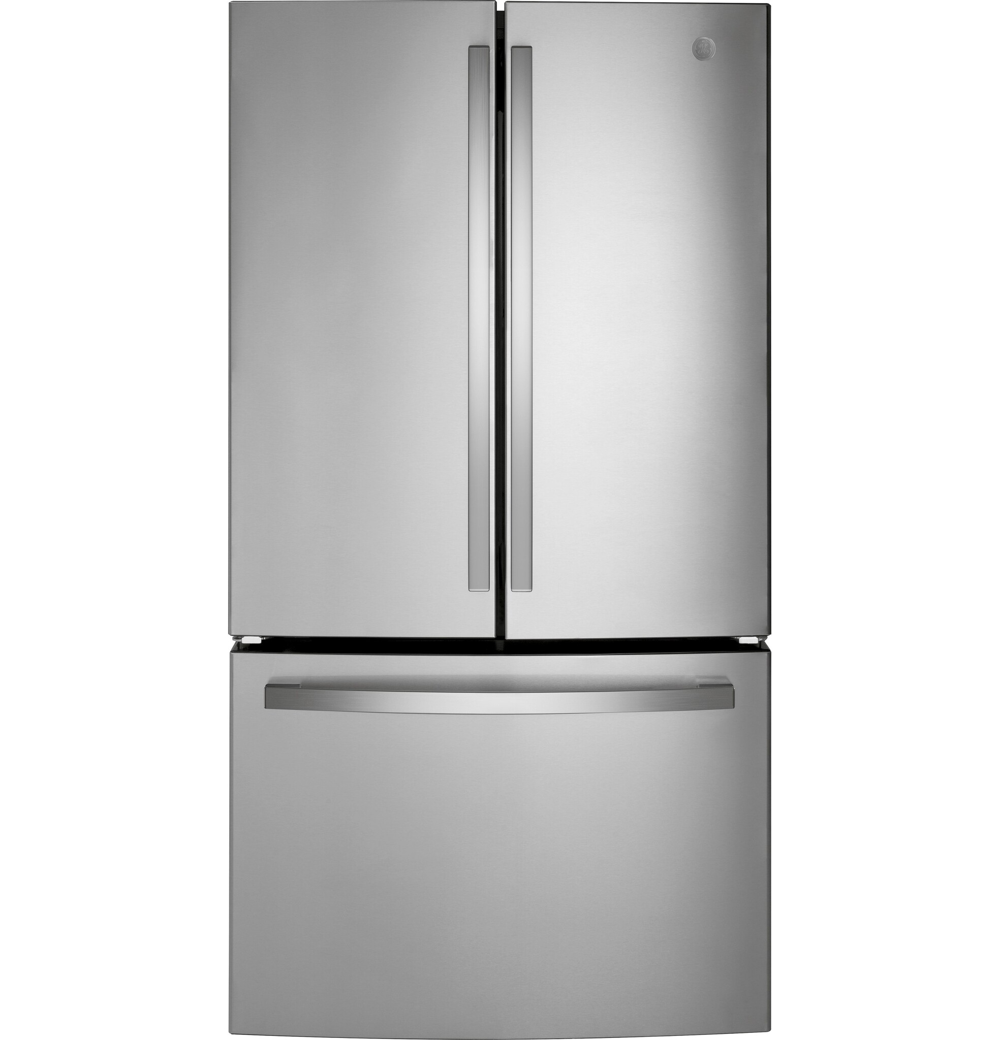 GE GE Counter-Depth 21.9-cu ft 3 -Door French Door Refrigerator with Ice Maker with Water Dispenser ( Fingerprint-resistant Stainless Steel ) E