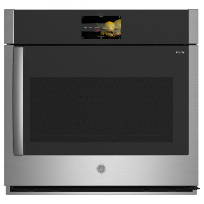 GE Profile GE Profile 30-in Smart Single Electric Wall Oven with Air Fry True Convection and Self-cleaning (Stainless Steel)  MODEL# PTS700RSNSS