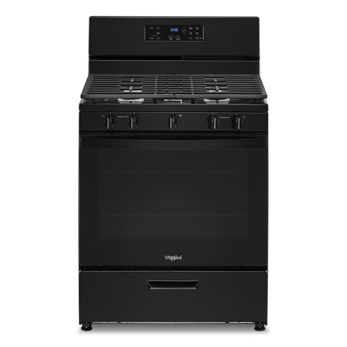 Whirlpool WHIRLPOOL 30-in 5 Burners 5.1-cu ft Freestanding Natural Gas Range (Black) MODEL# WFG505M0MB