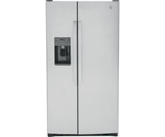 GE GE 25.3-cu ft Side-by-Side Refrigerator with Ice Maker, Water and Ice Dispenser (Stainless Steel) ENERGY STAR  MODEL# GSE25GYPFS