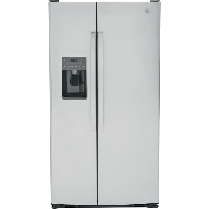 GE GE 25.3-cu ft Side-by-Side Refrigerator with Ice Maker, Water and Ice Dispenser (Stainless Steel) ENERGY STAR  MODEL# GSE25GYPFS    Stock# 8003-41